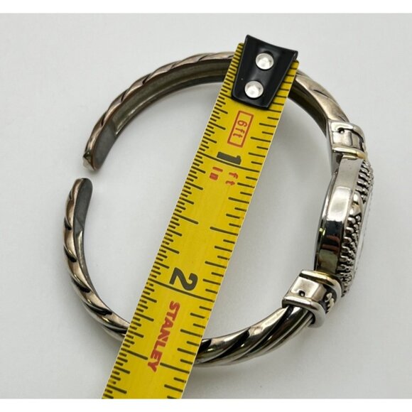 Vintage Persona Cuff Watch Silver Tone Braclet Twisted Rope Design - Picture 4 of 7